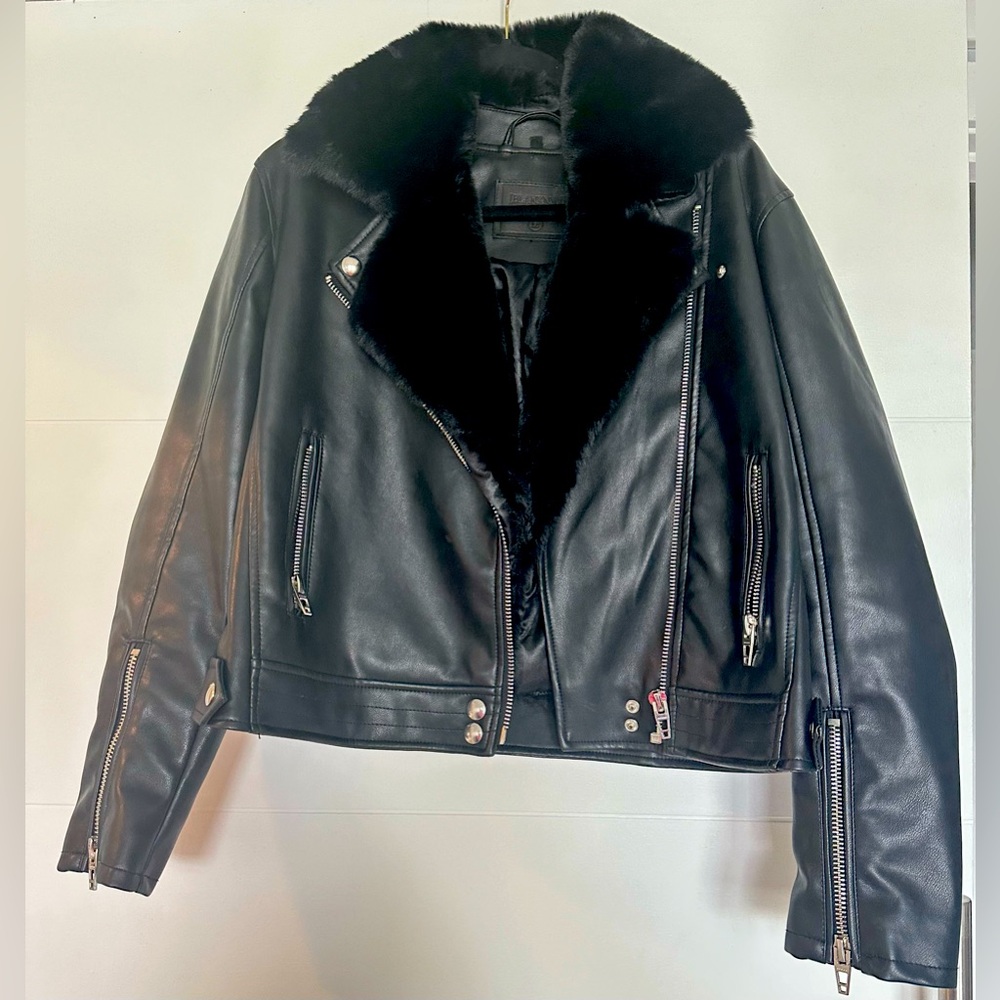 Blank NYC Faux Leather Jacket With Trim